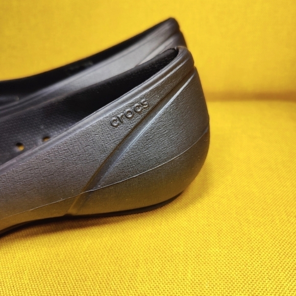 Crocs Patent Toe Black Ballet Flats Slip On Women's Shoes Size 7 - Picture 6 of 9